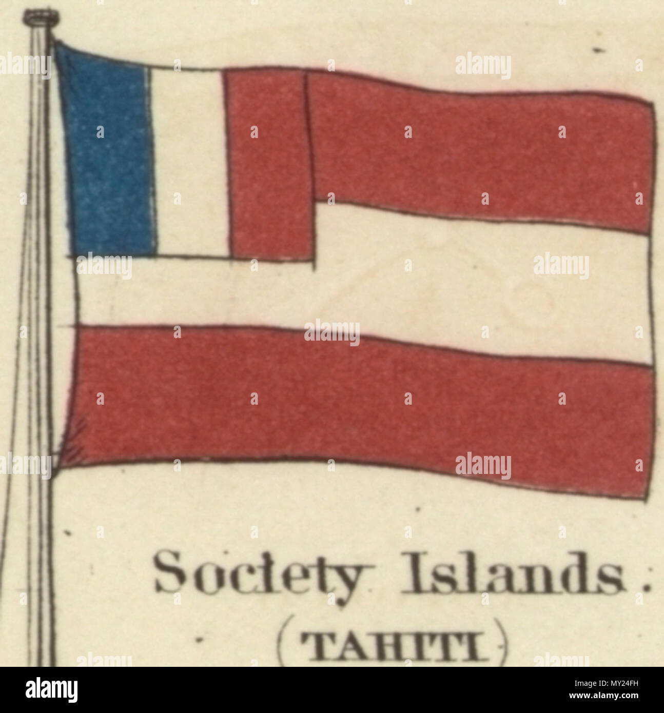 . Inglese: Isole della Società (Tahiti). Johnson nuovo grafico di emblemi nazionali, 1868.jpg Johnson nuovo grafico di emblemi nazionali. La stampa mostra le bandiere dei vari paesi, quelle percorse da navi e il 'Signals per piloti." nell'angolo in alto a sinistra è il 'degli Stati Uniti 37-stella bandiera, nell'angolo in alto a destra è il "Royal Standard del Regno Unito Gran Bretagna & Irlanda'; nell'angolo in basso a sinistra è il "russo" Standard e nell'angolo in basso a destra è il 'Standard francese." Il flag su questo foglio differiscono leggermente da quelli su di un altro foglio numerato 4 [top left] e 5 [alto a destra]. 1 Foto Stock