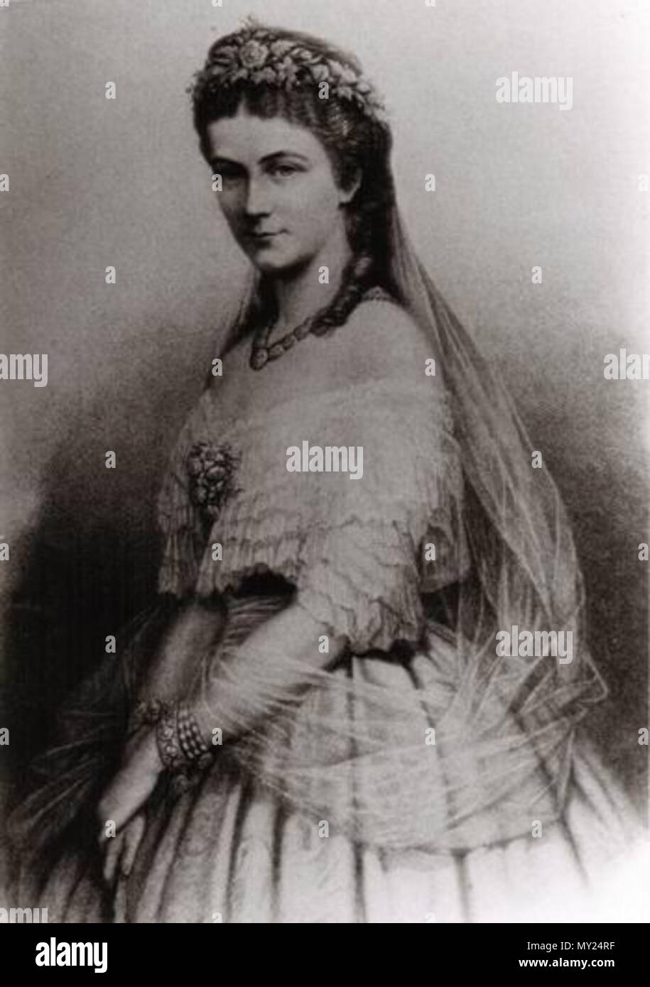 . Inglese: Princess Sophie Charlotte in Baviera, 1847-1897, la sorella più giovane di Elisabeth ELisabeth Imperatrice consorte di Austria, regina consorte di Ungheria. (La figlia del principe Massimiliano Giuseppe in Baviera). Deutsch: Herzogin Sophie Charlotte in Bayern, 1847-1897, jüngste Schwester von Elisabeth Kaiserin von Österreich, Königin von Ungarn. (Tochter von Max Joseph Herzog in Bayern) . Fotografia originale realizzata intorno al 1865. Sconosciuto 496 Sophie Charlotte in Bayern 1847 1897 ph Foto Stock