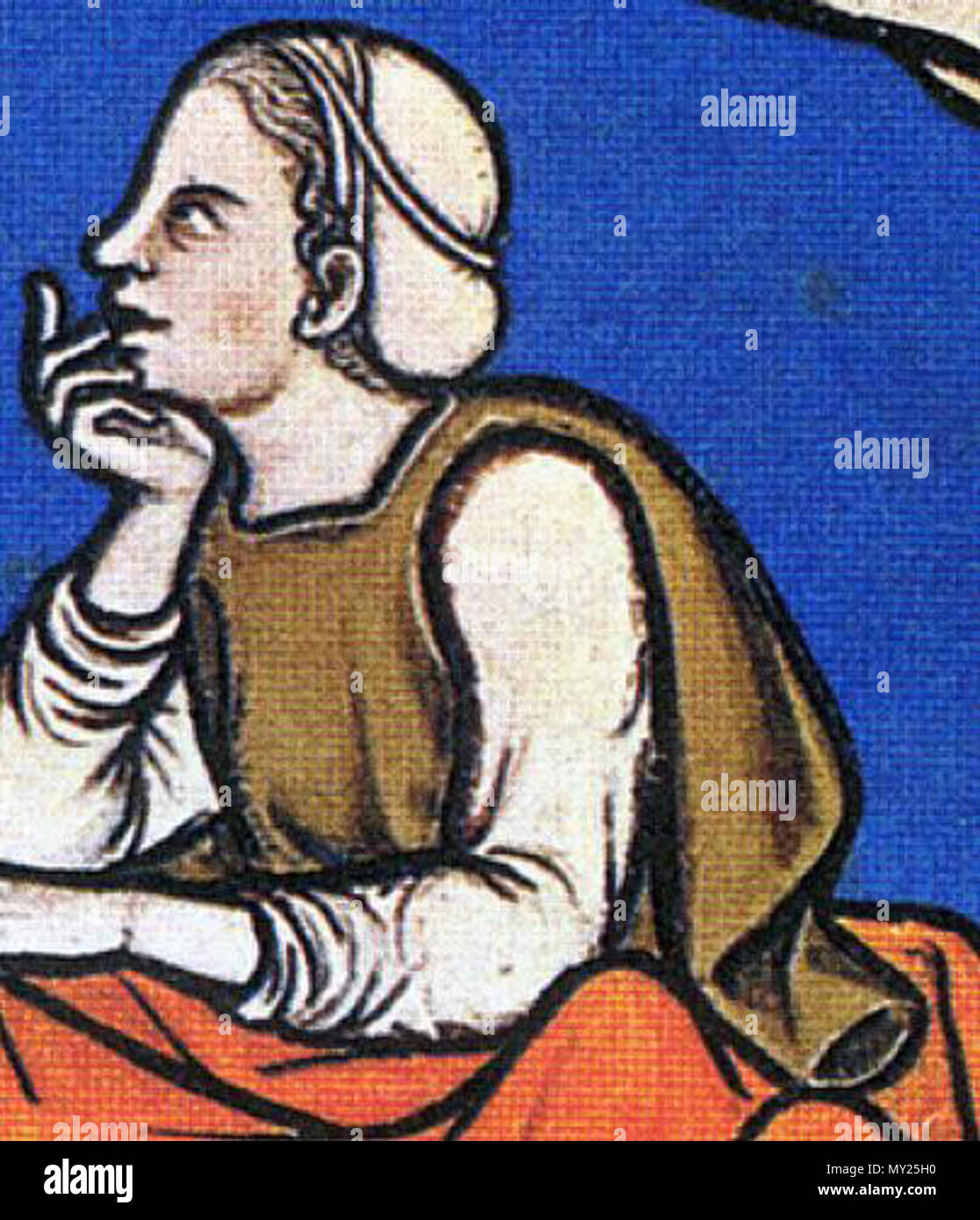 . Inglese: l uomo in coif . 1240s. Sconosciuto, Scuola Francese di nomi alternativi école française Descrizione pittore francese 499 di santa Brigida della PAC Foto Stock