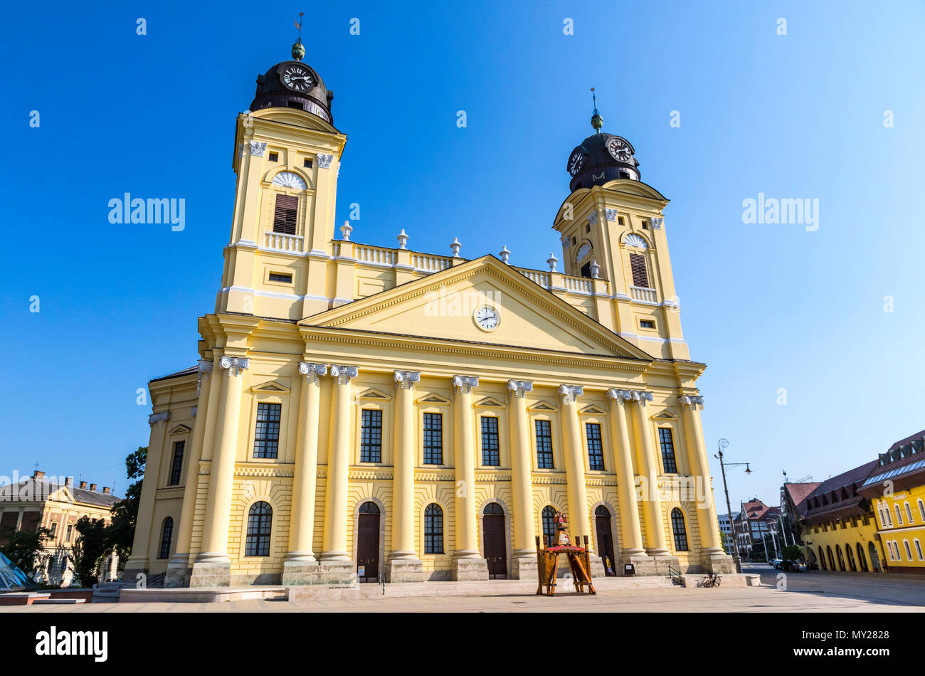 Riformato grande chiesa nella città di Debrecen, Ungheria Foto Stock
