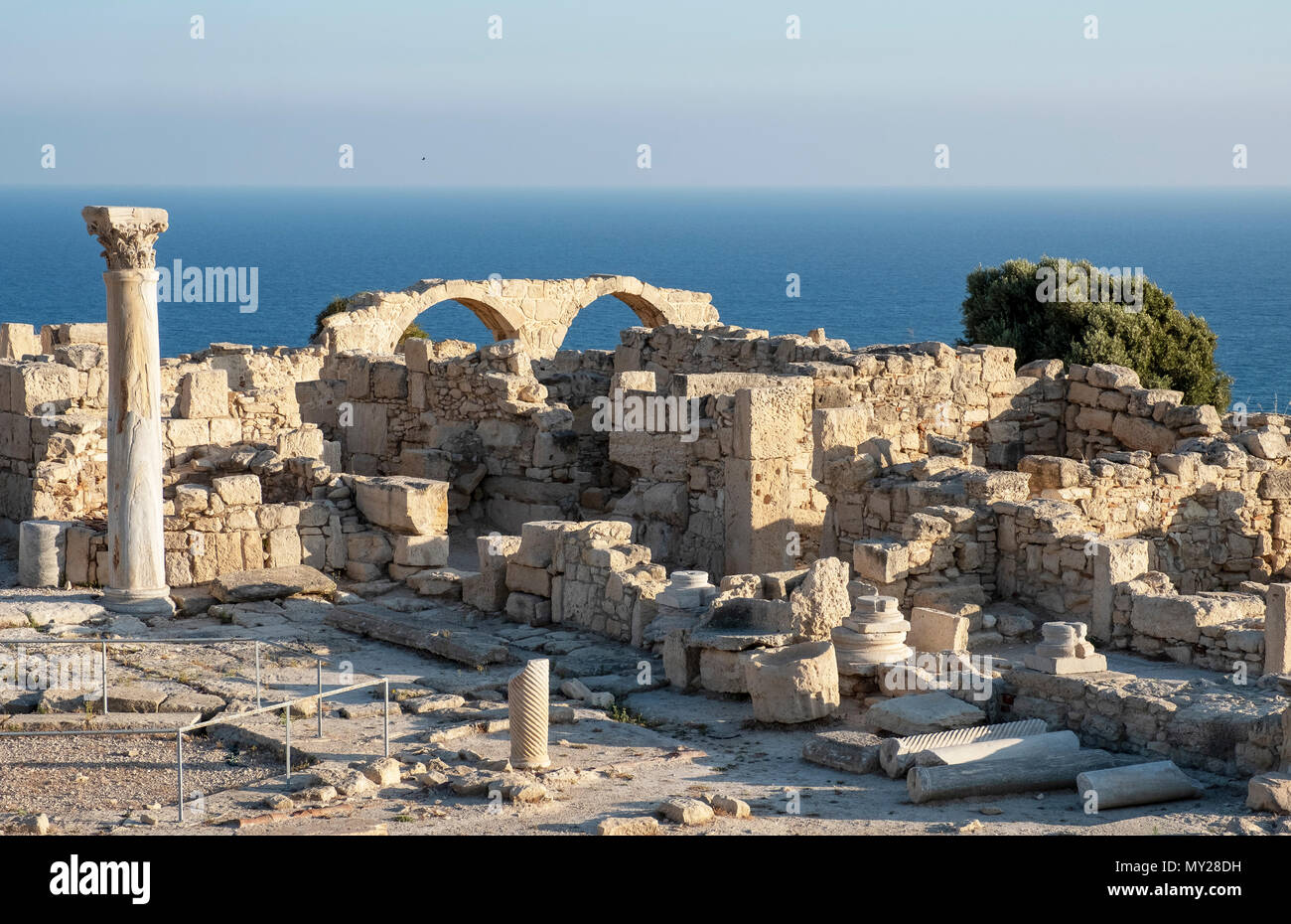 Antiche rovine romane a Kourion sulla costa meridionale di La Repubblica di Cipro Foto Stock