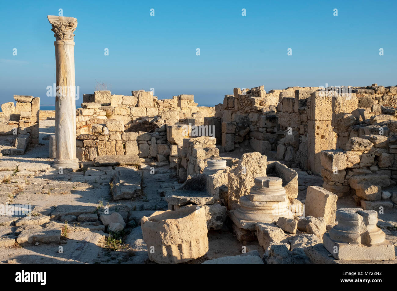 Antiche rovine romane a Kourion sulla costa meridionale di La Repubblica di Cipro Foto Stock