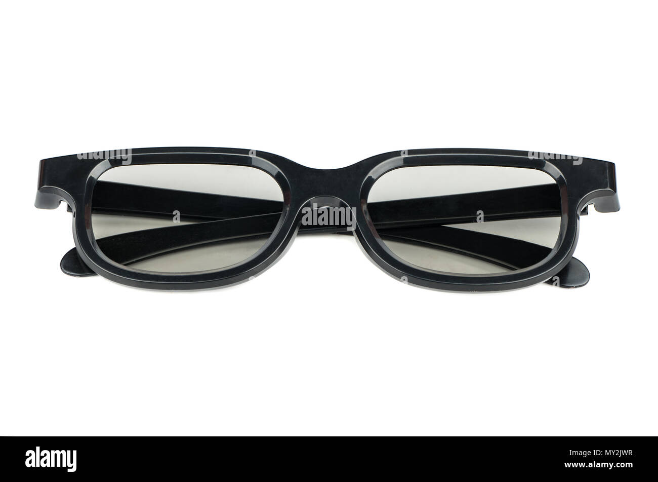 Plastica impilati gli occhiali 3D per il cinema su sfondo bianco Foto stock  - Alamy