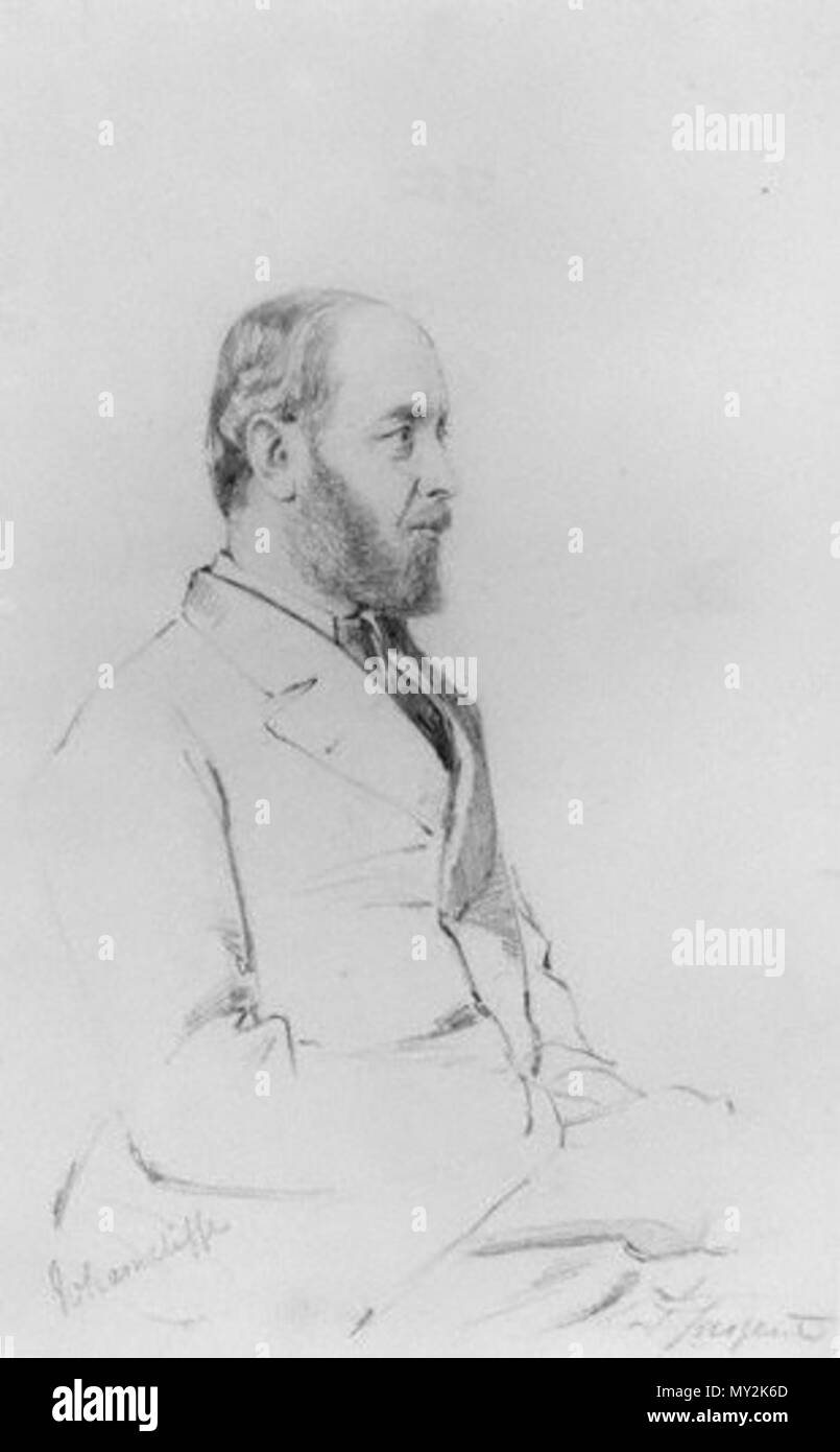 . Inglese: Edward Montagu-Stuart-Wortley-Mackenzie, 1° Conte di Wharncliffe (1827-1899) . 1870 o 1880. Frederick Sargent 12 1° Conte di Wharncliffe Foto Stock