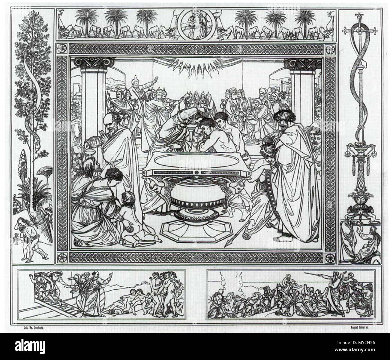 . Deutsch: Sieben Sakramente - Taufe . 1870. Creatore:Agosto Gaber 514 Taufe overbeck Foto Stock