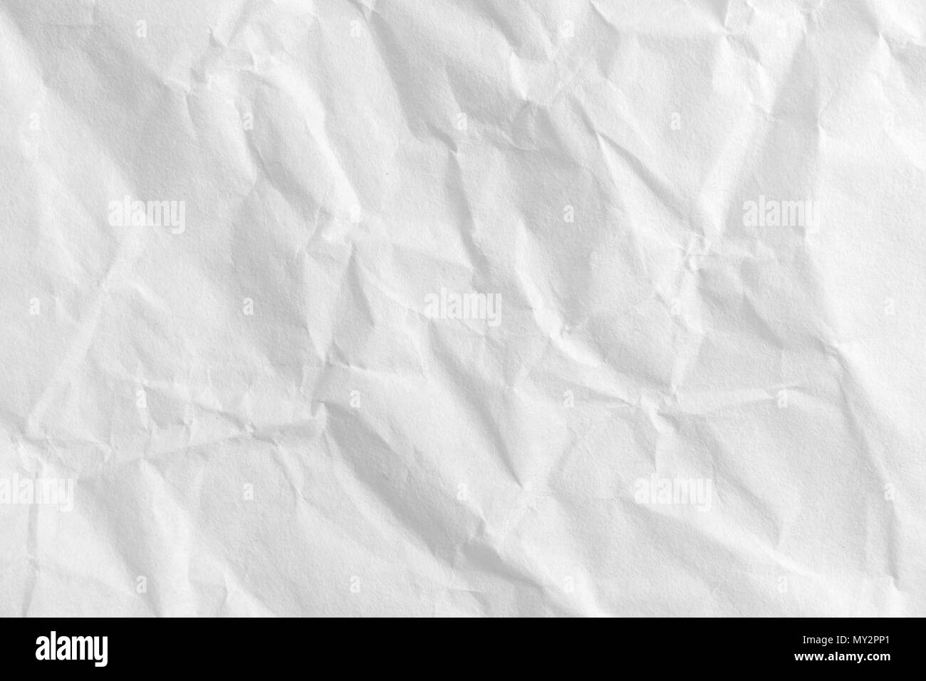 Close up crumpled white paper texture e lo sfondo Foto Stock