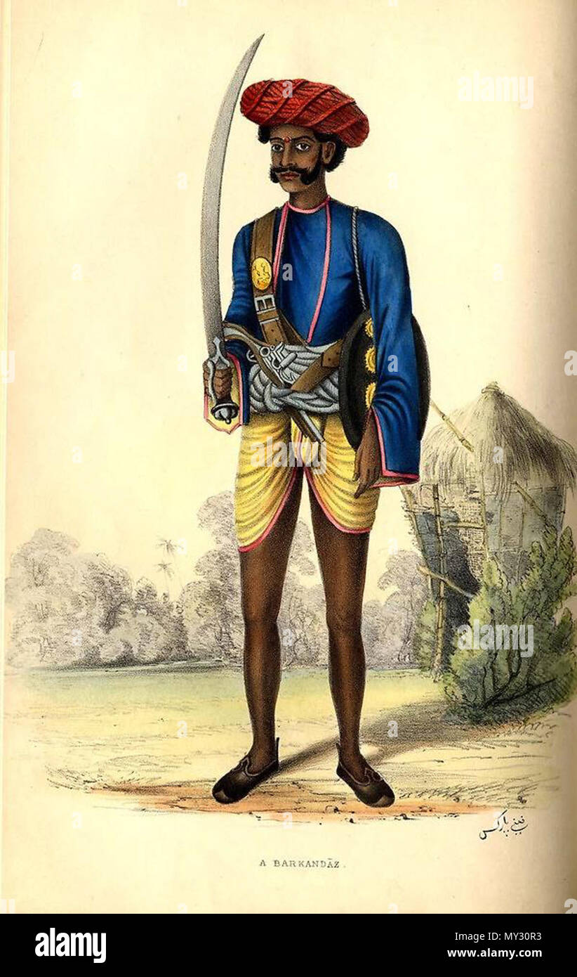 . Un Barkandaz . 1850 17 un Barkandaz Foto Stock