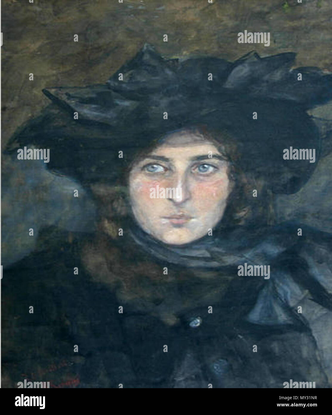 . Inglese: donna con cappello . Il 30 maggio 2013, 11:54:56. Betsy Repelius (1848-1921) nomi alternativi Johanna Elisabeth Repelius Descrizione pittore olandese, relatrice e aquarellist Data di nascita e morte 31 Gennaio 1848 23 gennaio 1921 Luogo di nascita e morte Amsterdam Amsterdam periodo di lavoro tra circa 1873 e circa 1921 sede di lavoro autorità di Amsterdam control : Q13439134 VIAF: 96241433 ISNI: 0000 0000 6964 6708 ULAN: 500078667 BPN: RKD 18270440: 89854 555 Vrouw incontrato arato porta Betsy Repelius Foto Stock