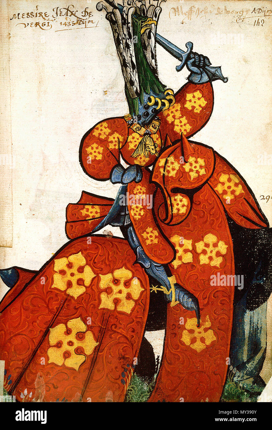 548 Armorial équestre Toison d'or - Jean IV de Vergy Foto Stock