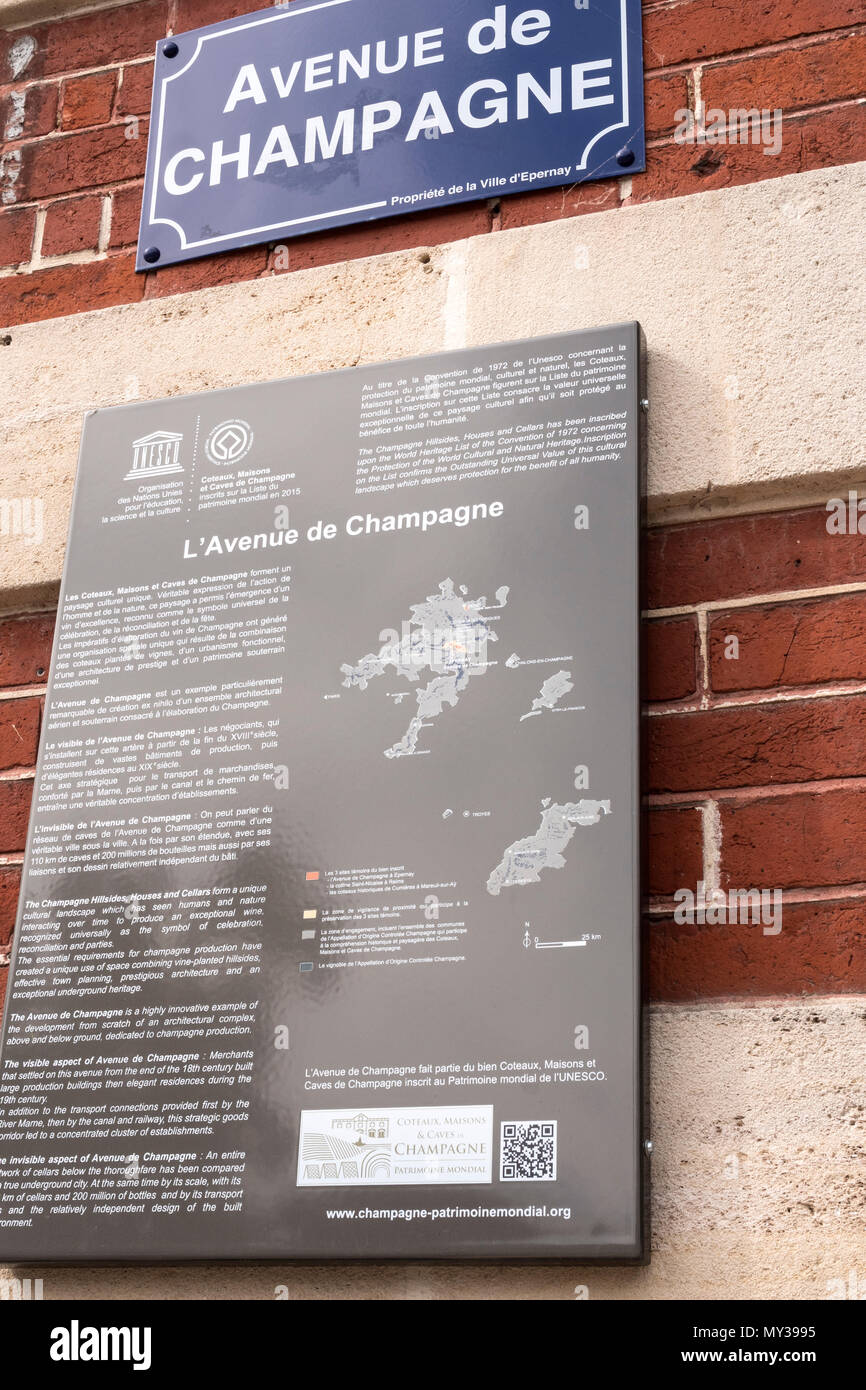 Avenue de Champagne Epernay Marne Grand Est Francia Foto Stock