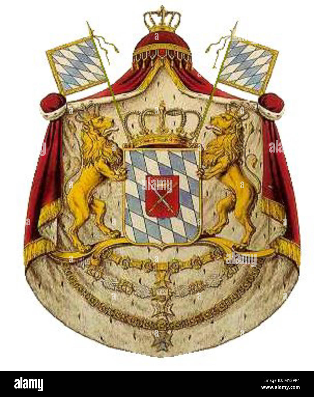 . Inglese: Stemma della Baviera 1810 Nederlands: Wapen van Beieren . circa 1810. Onbekende auteur 557 Wapen van Beieren Ansbacher Memoire 1796 Foto Stock