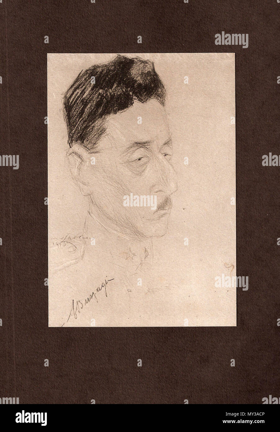 . Inglese: Caricatura da Cesare Musacchio (1881-?) di Ammiraglio italiano Ernesto Burzagli (1873-1944). Inglese: Caricatura di Cesare Musacchio (1881-?) dell'ammiraglio Ernesto Burzagli (1873-1944). . 1919. Cesare Musacchio (1881-?) 378 Musacchio Foto Stock