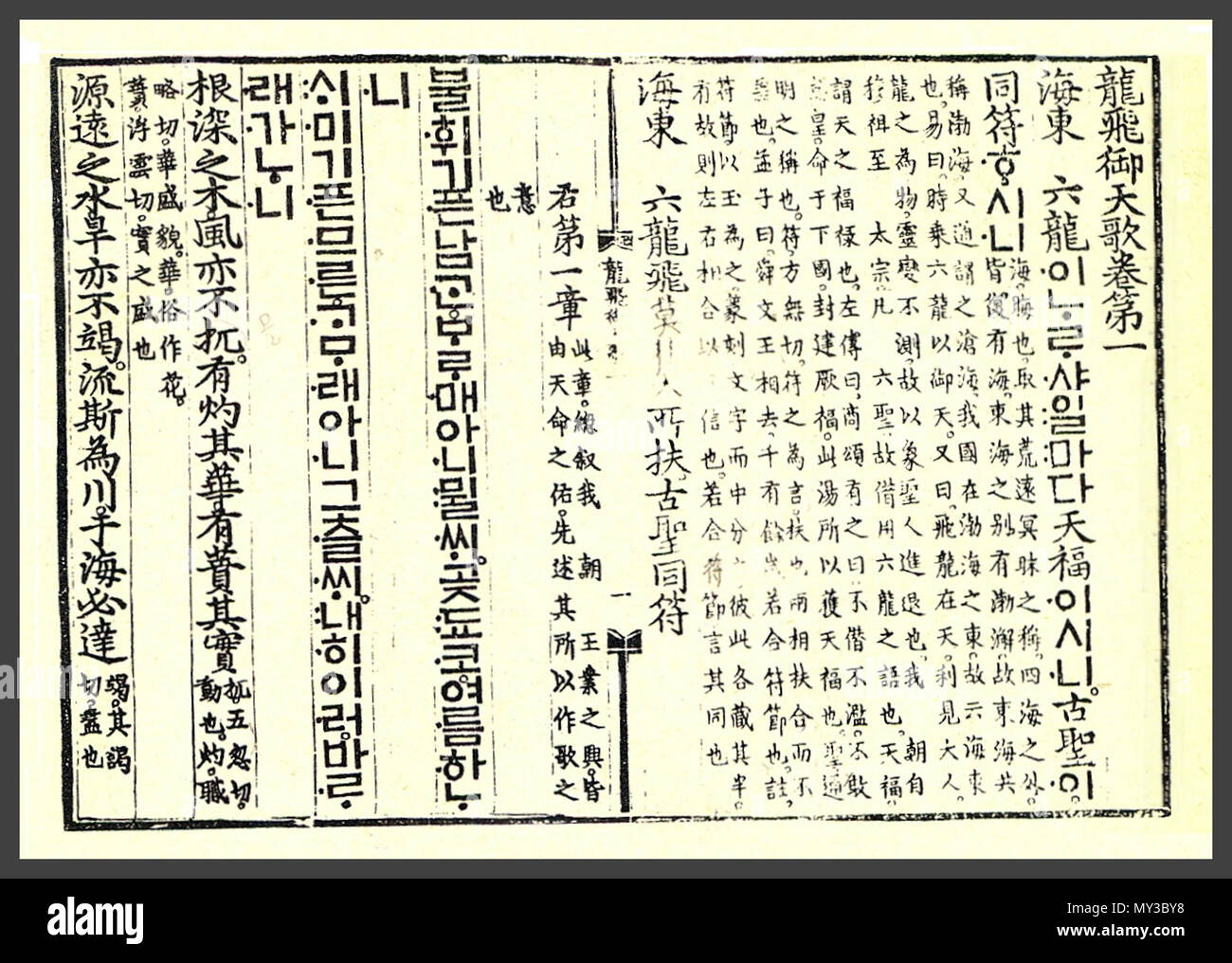 . Inglese: il libro, Yongbieocheonga pubblicato nel 1447. 한국어: 용비어천가. 1447년 간행. Il 3 gennaio 2010. Sconosciuto Yongbieocheonga 572 Foto Stock