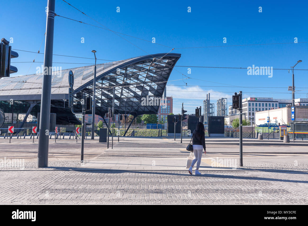 Łódź Fabryczna modernizzato la stazione ferroviaria Foto Stock