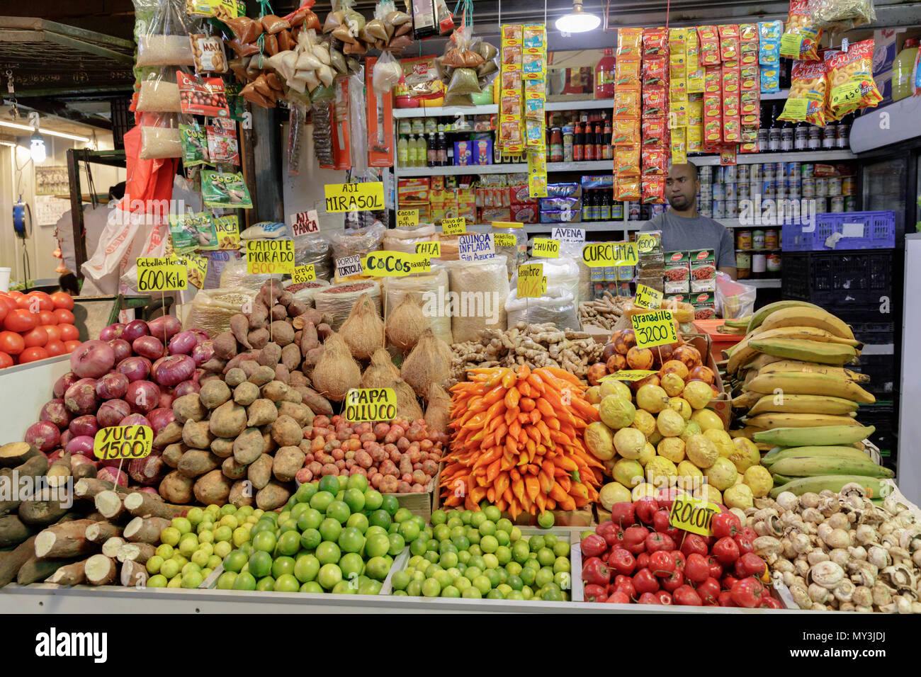 Santiago del Cile: Mercato Vega aka Mercado Vega è il posto dove andare per una fresca e prodotti regionali Foto Stock