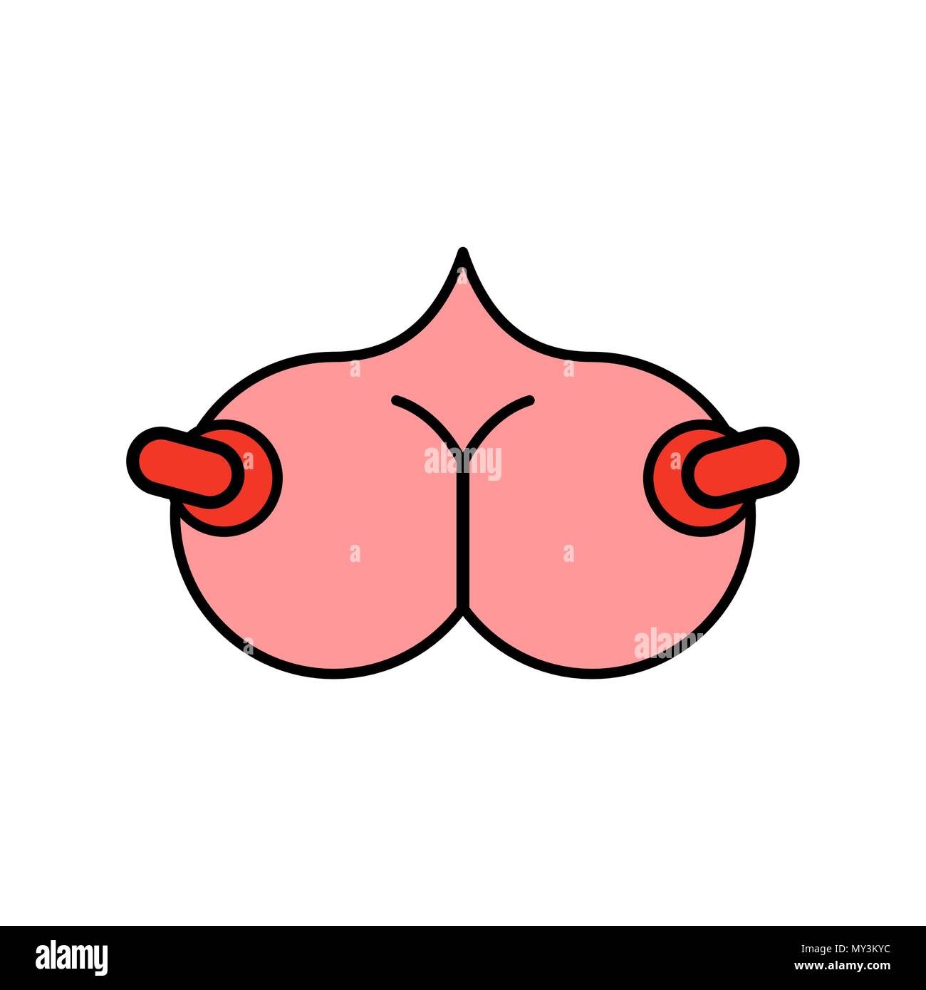 Tette isolato. Big Tits femmina illustrazione vettoriale Illustrazione Vettoriale