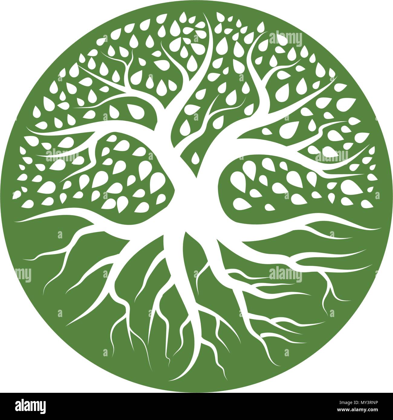 Loghi di albero verde foglia natura ecologia vettore elemento Illustrazione Vettoriale