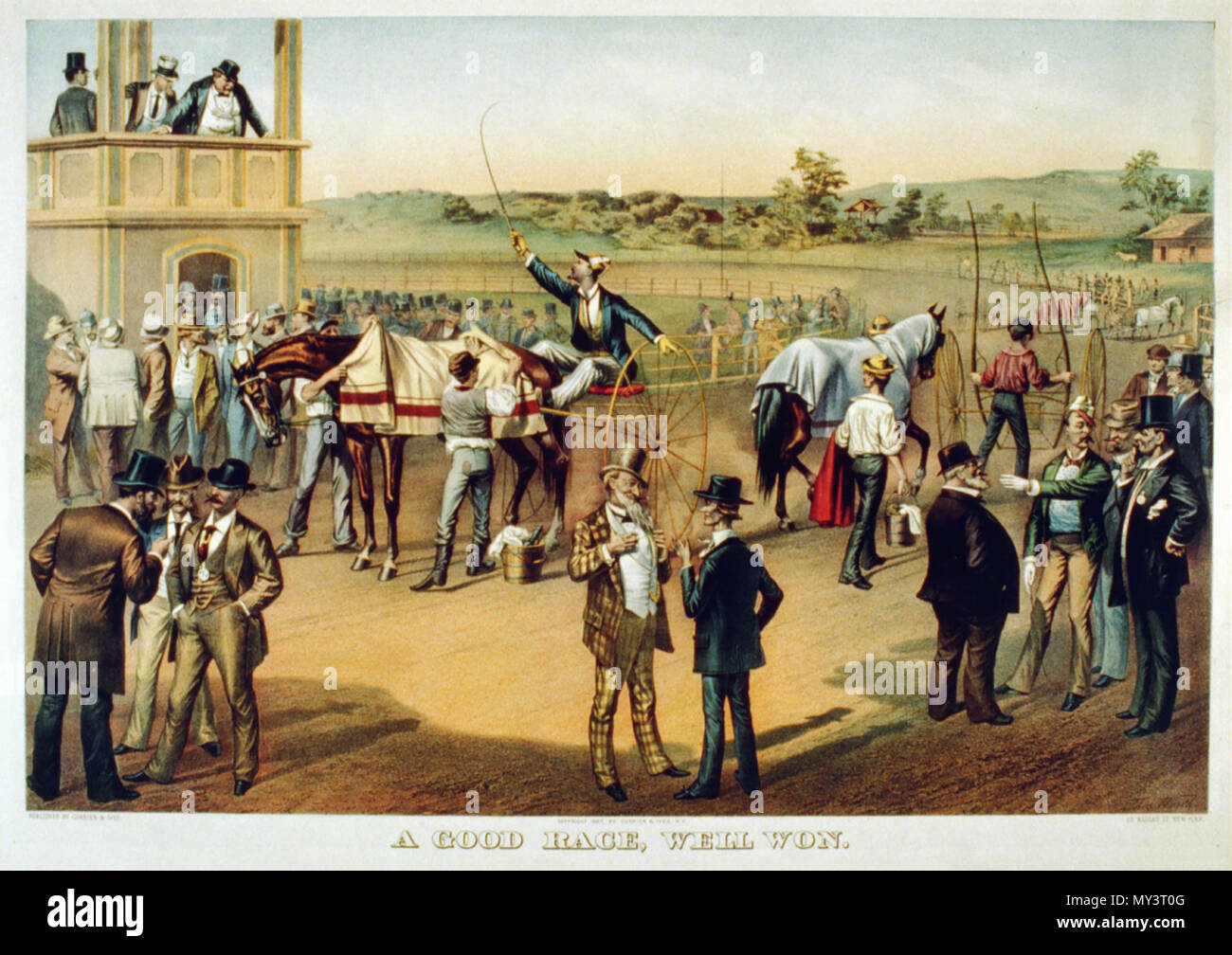 Questa litografia dal Currier & Ives ha due stampe, ciascuno con un diverso titolo Foto Stock