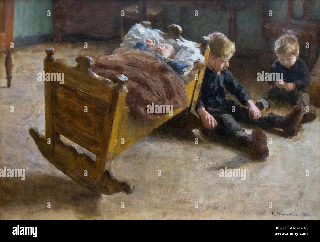 Erik Werenskiold - Culla (1887) Foto Stock