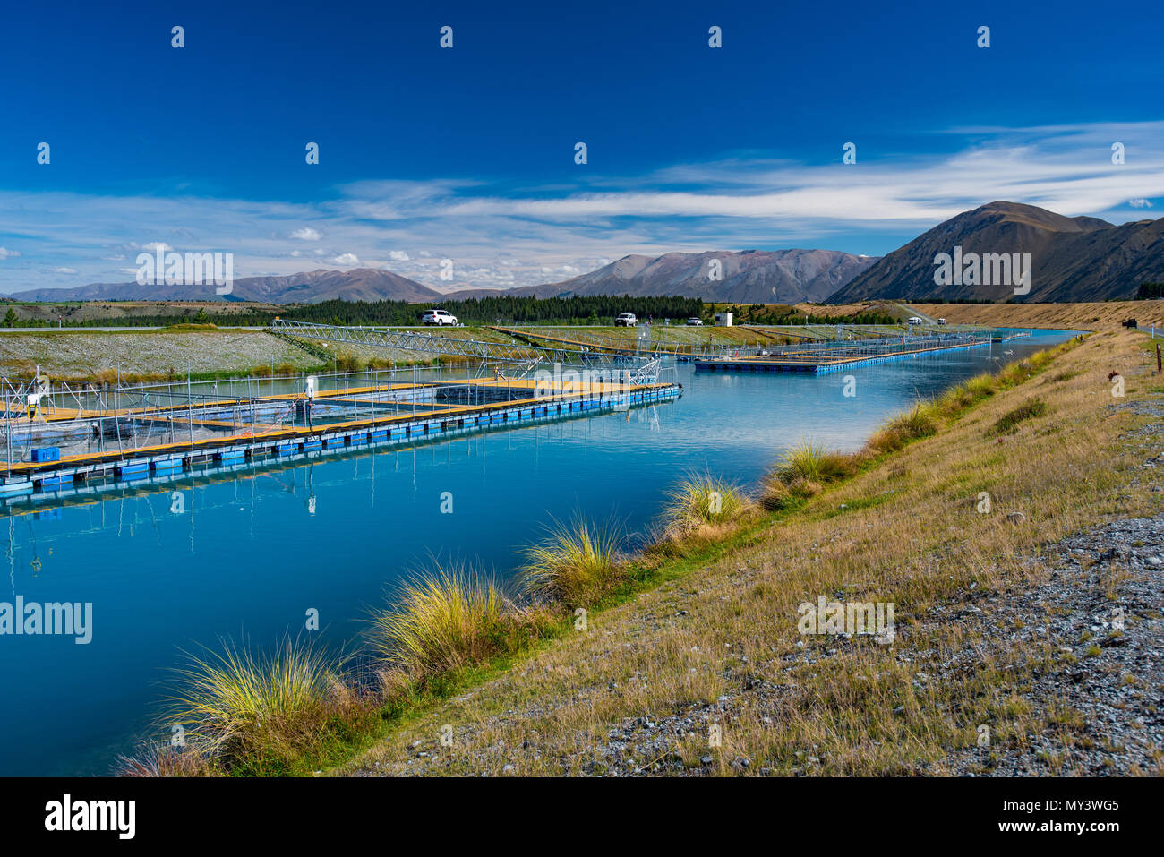 Il turchese fiume di South Island, in Nuova Zelanda Foto Stock