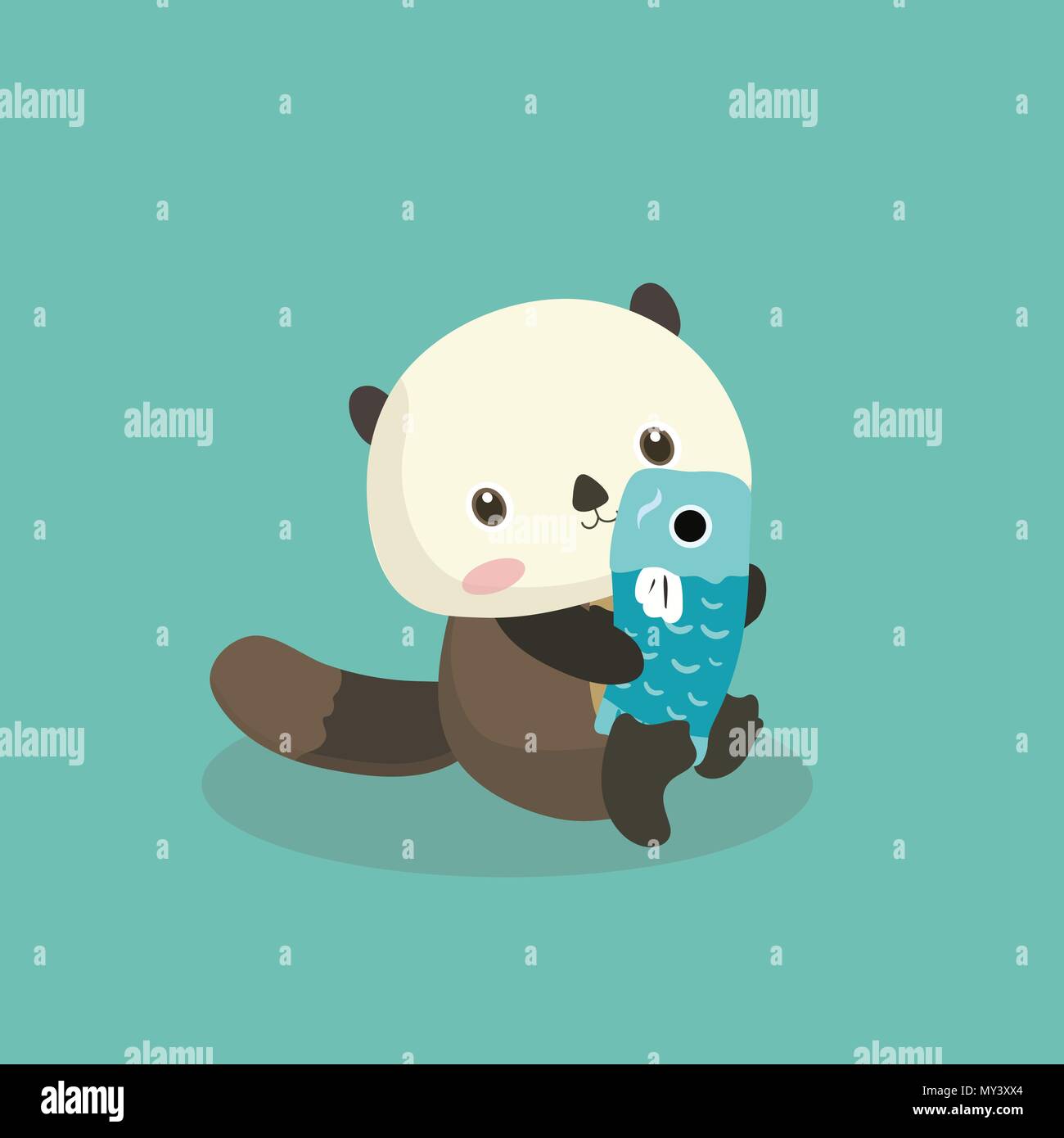 Funny cartoon beaver. Illustrazione Vettoriale