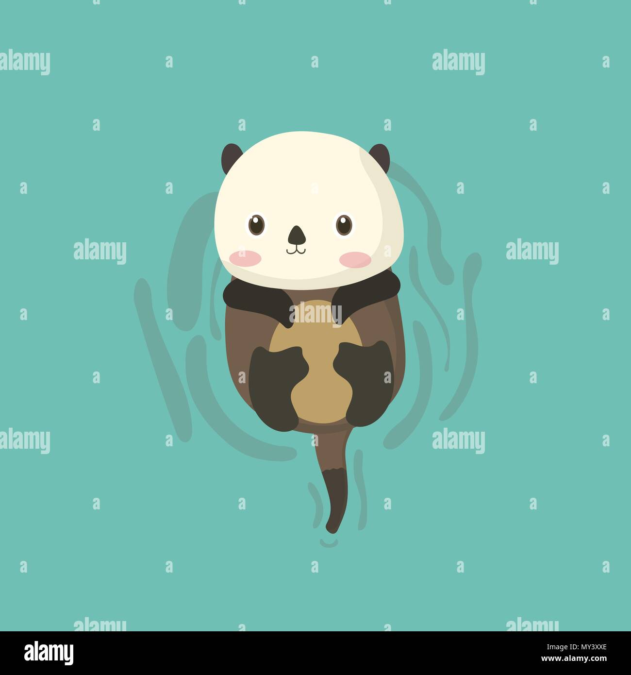 Funny cartoon beaver. Illustrazione Vettoriale