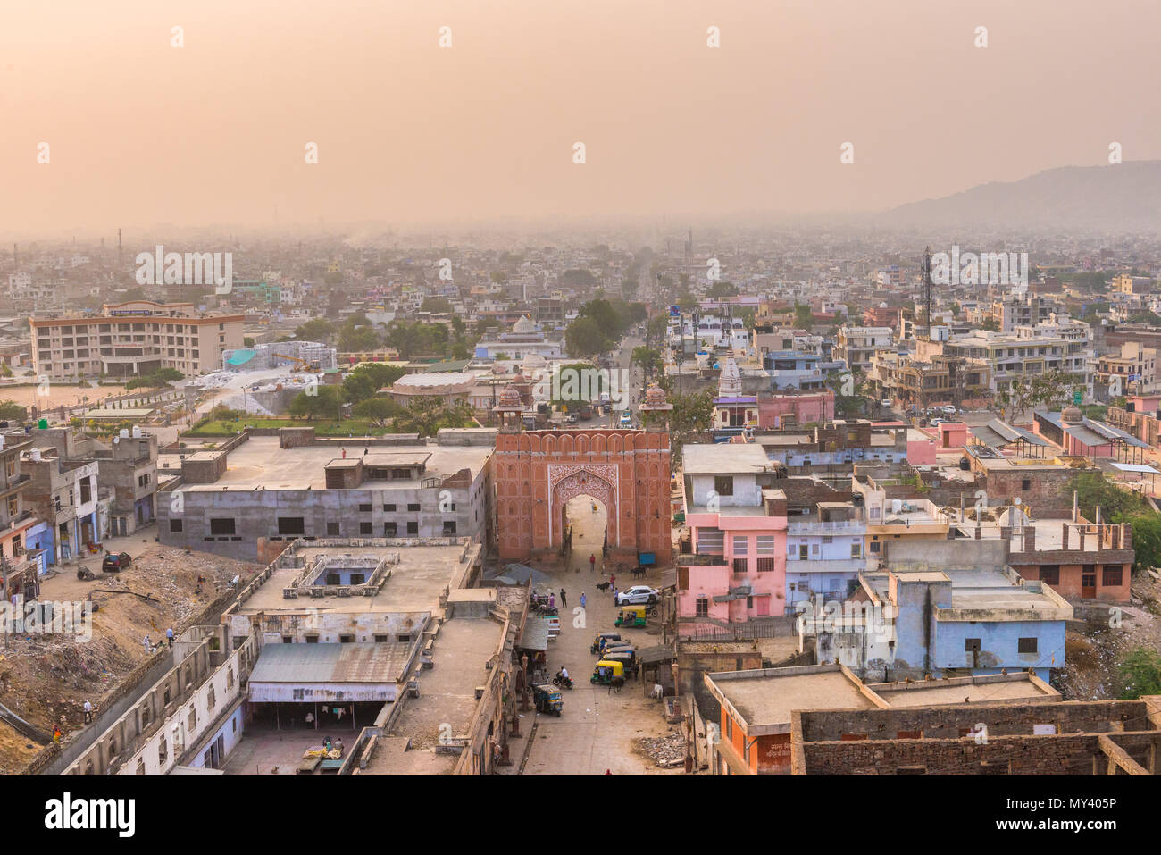 Vista sulla città di Jaipur Foto Stock