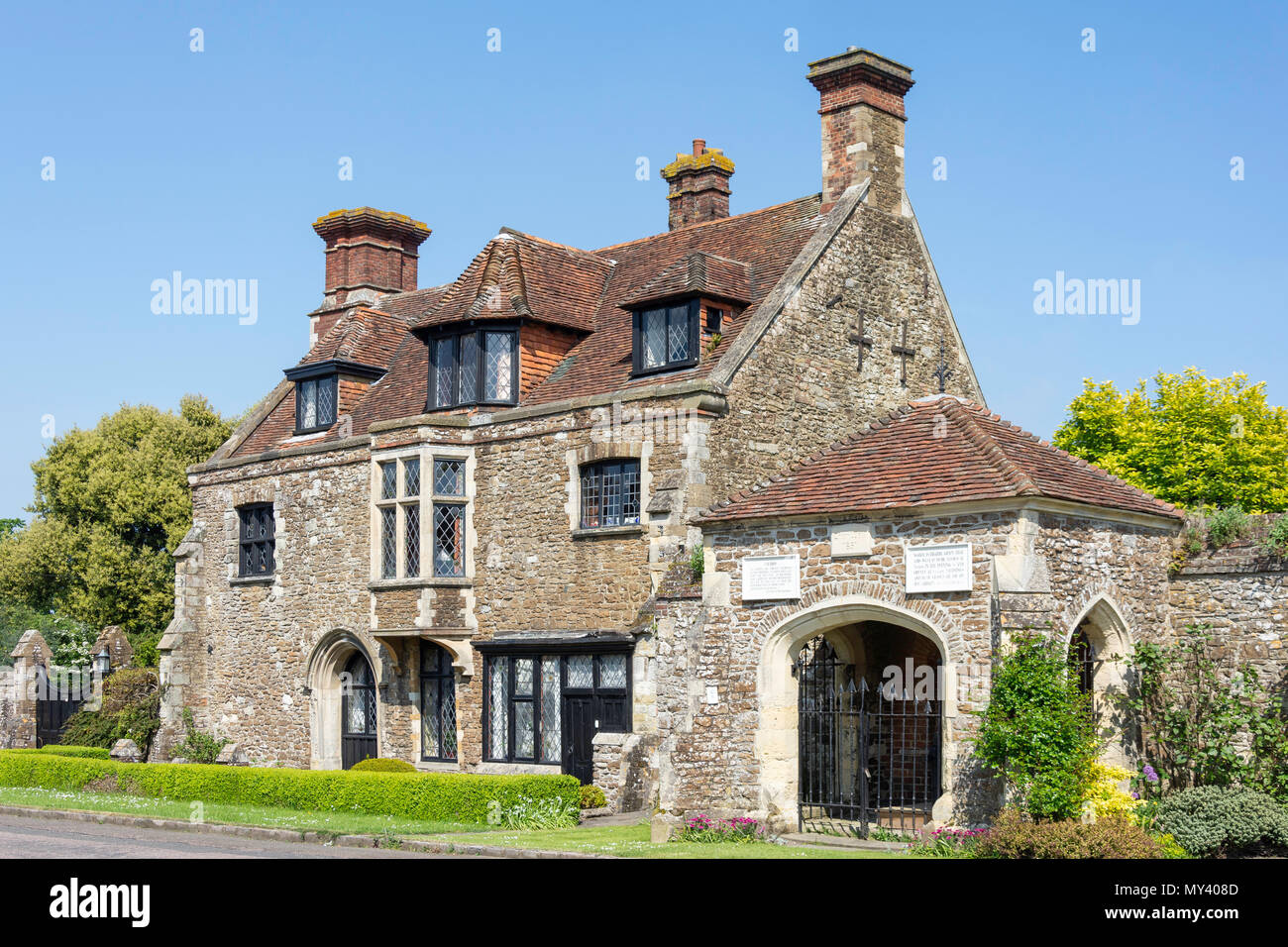 Il XIII secolo armeria e città ottimamente, Castle Street, Winchelsea, East Sussex, England, Regno Unito Foto Stock
