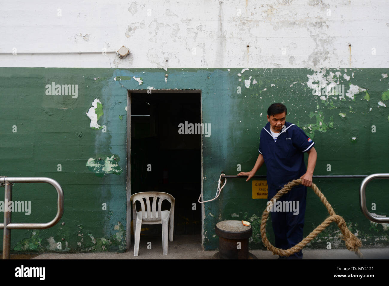 Il Traghetto Star crew in TST, Hong Kong. Foto Stock