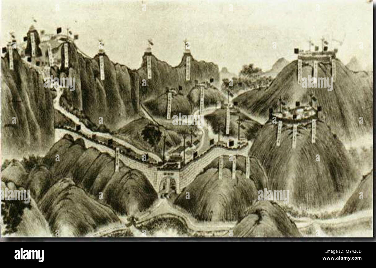 . 镇南关清军布防图 . 清代末期. Sconosciuto 575 Zhen Nan Guan-Qing-deployment Foto Stock