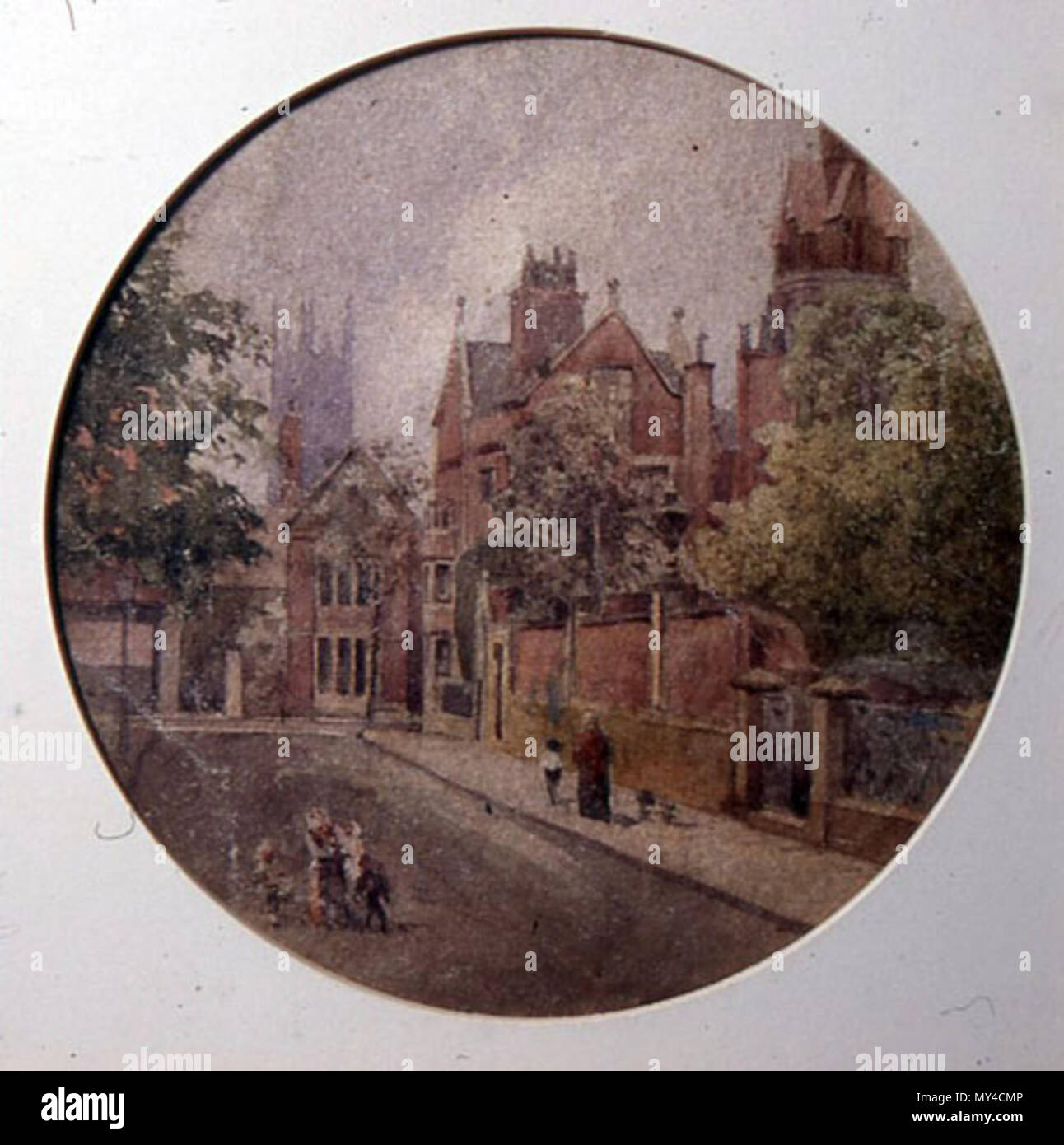 . Inglese: en:Derby Museo e Galleria d'arte presto quando vi era una casa per il curatore Beckett Street di Georg Holzendorff . tra 1878 e 1888. Georg Holzendorff 137 Derby Museo e Galleria d'arte su una piastra Foto Stock