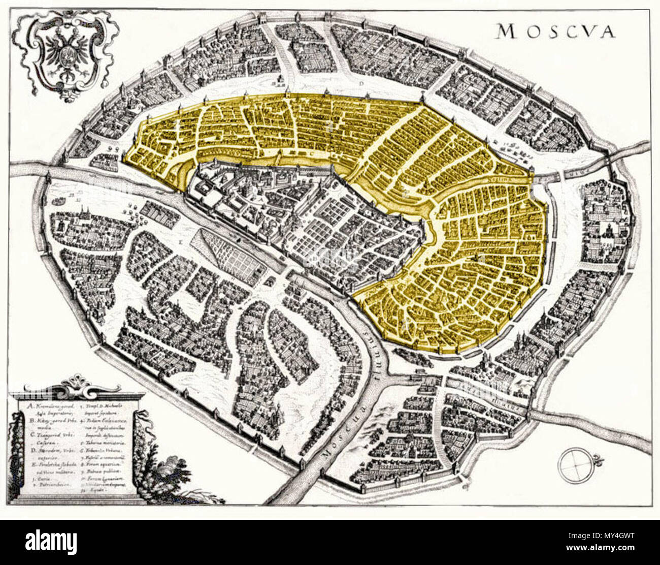 69 Bely Gorod На карте Москвы Меттеуса Мериана Foto Stock