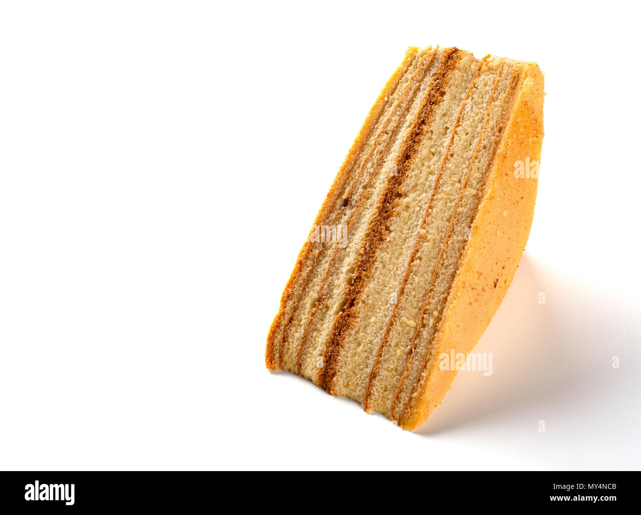 Sandwich fatti in casa forma gabbia di spugna su bianco Foto Stock