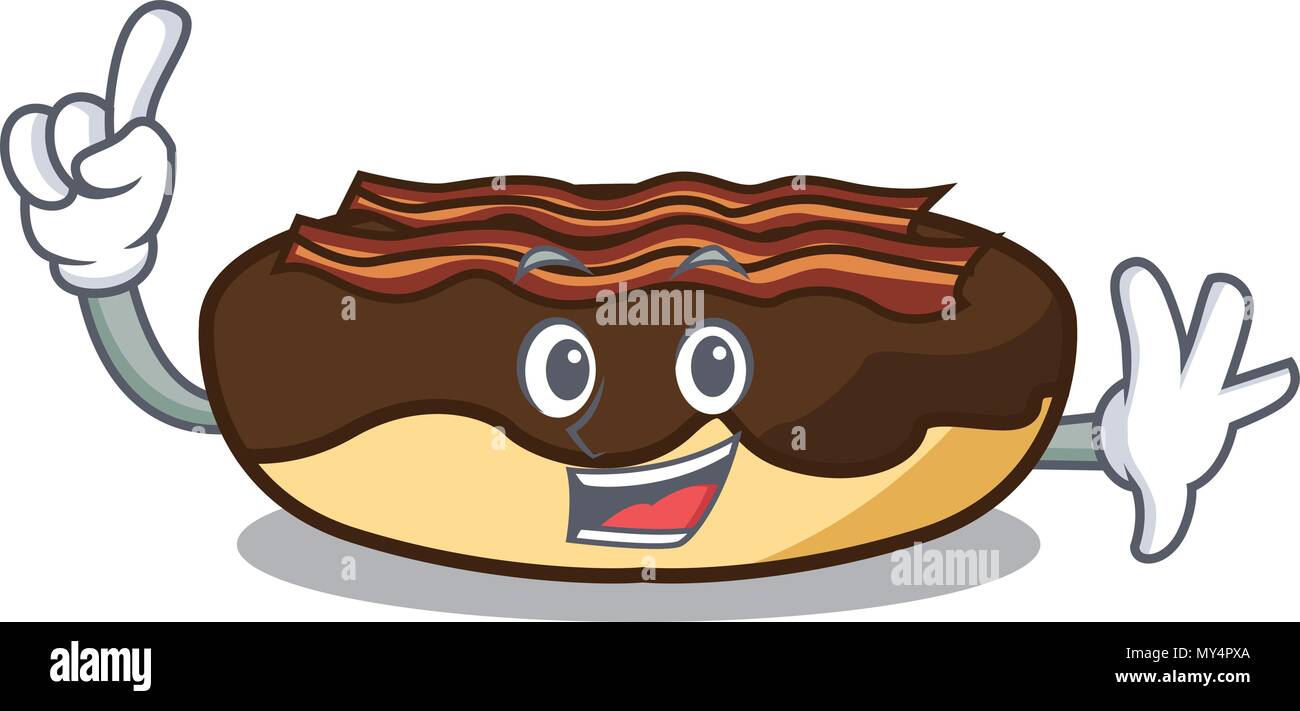 Dito maple bacon bar mascotte cartoon Illustrazione Vettoriale