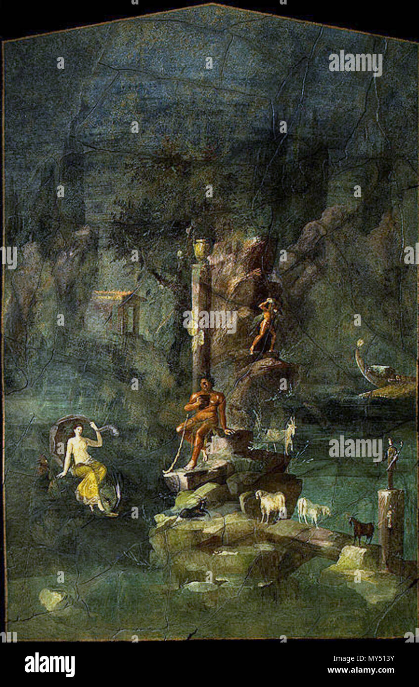 . Paesaggio con Polifemo e Galatea: dal 'Mythological Room' della villa imperiale a Boscotrecase. In Metropolitan Museum of Art. ultimo decennio del secolo a.c.; tempo di età augustea. Sconosciuto 551 Villa von Boscotrecase22 Foto Stock