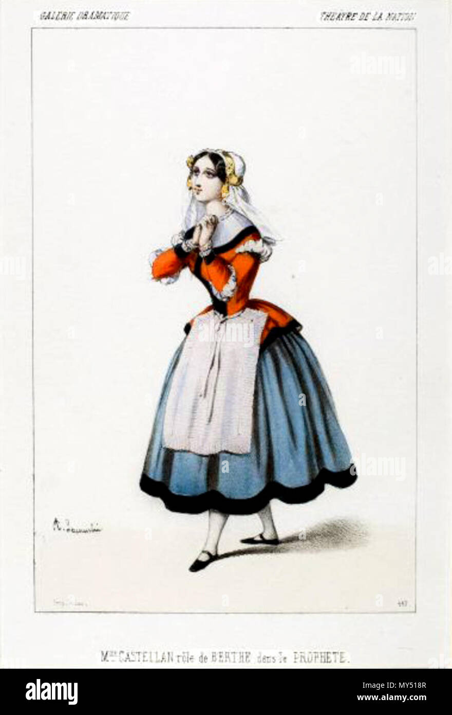 . Inglese: cantante lirico Anaïs Castel come Berthe in Meyerbeer di Le Prophète . 1849. Alexandre Lacauchie 101 Castellan-Berthe Foto Stock