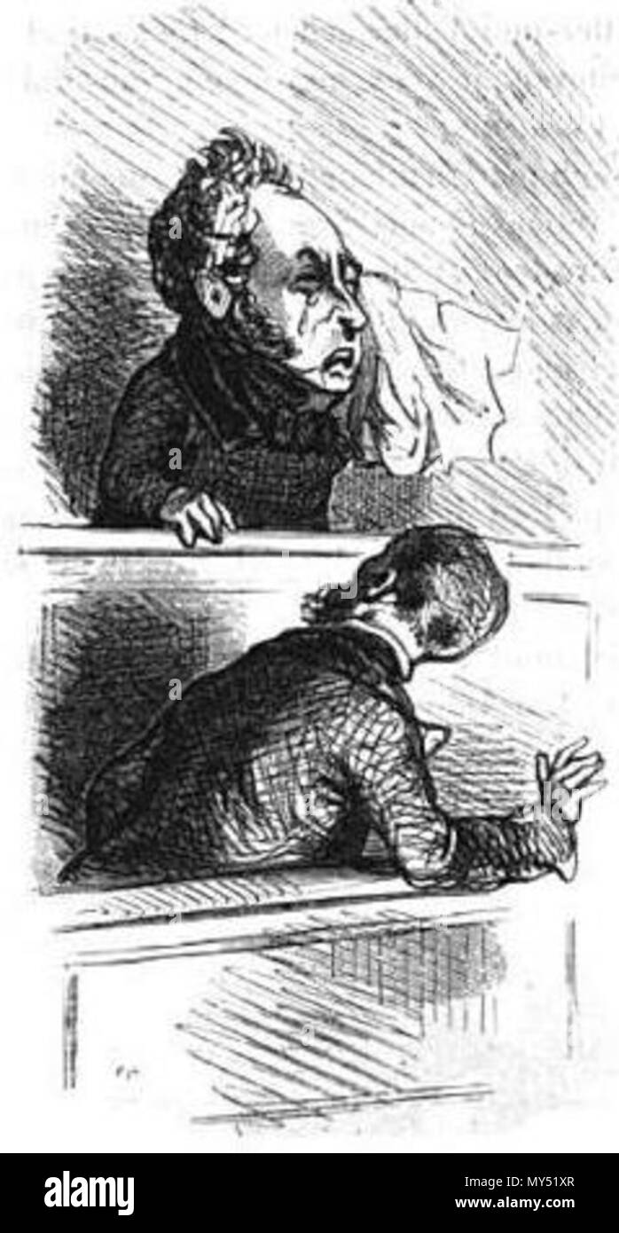 . Français : Caricatura d'Armand Pierre Félix Deslongrais en 1848-49, par Cham. 1850. Cham (Amédée de Noé) 138 Deslongrais par Cham Foto Stock