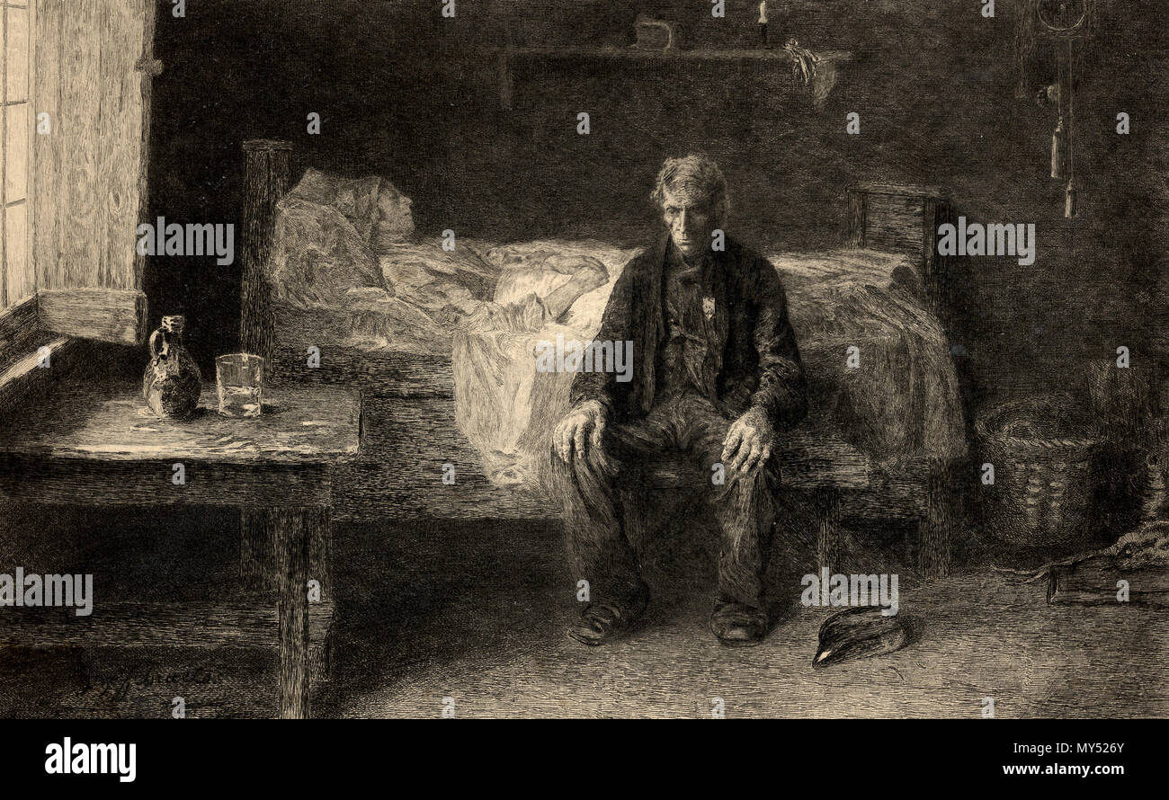 . Inglese: Attacco mediante A. Gery- Bichard dopo un dipinto di Josef Israels. La nuova galleria d'arte Walsall collezione permanente . 1881. Gery Bichard 392 nulla di sinistra Foto Stock