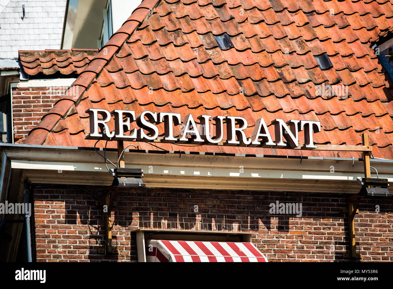 Ristorante firmare le lettere Foto Stock