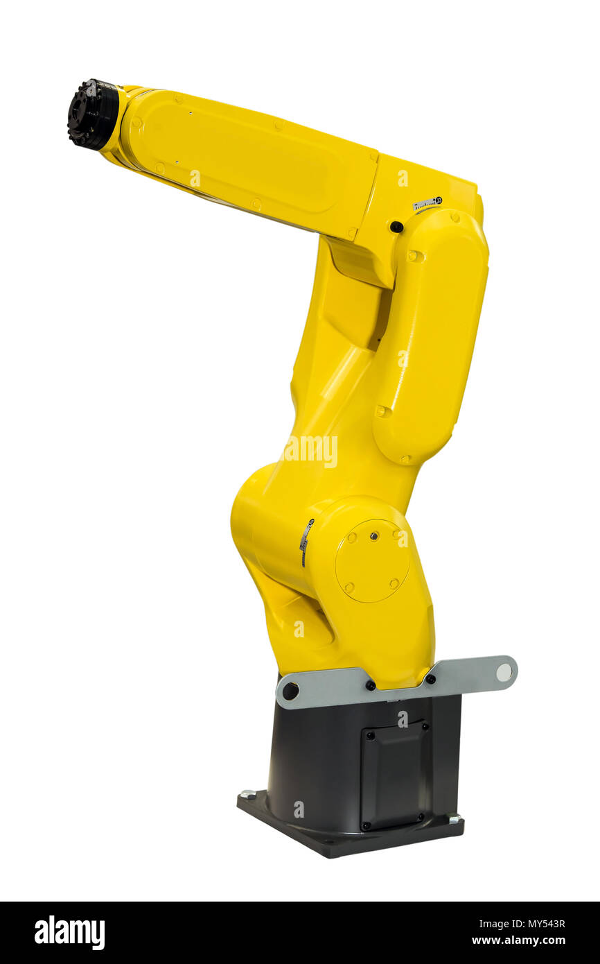 Giallo braccio robot Foto Stock