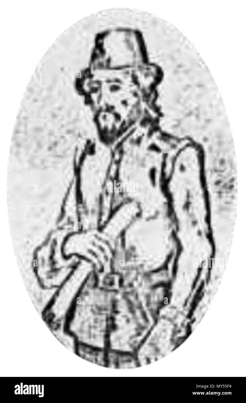 . Questa immagine è stata copiata da wikipedia:en. La descrizione originale era: Woodblock stampa di William Adams. Secondo la dotta carta William Adams e inizio Enterprise in Giappone: Alcuni in Inghilterra erano imbarazzati che nessun analogo monumento di Adams esisteva nella sua terra nativa e dopo anni di attività di lobbying un memoriale di orologio fu eretto a Gillingham in onore di un nativo figlio che, secondo l'opuscolo prodotte per l inaugurazione nel 1934, un tempo di alienazione Anglo-Japanese, aveva "scoperto" il Giappone. Come l'iscrizione all'anjin-tsuka, il libretto è un prodotto di fantasia e hyperb Foto Stock