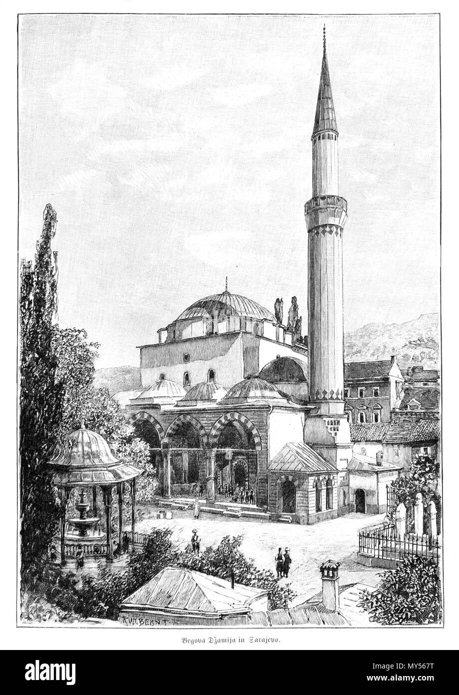 . Inglese: Gazi Husrev-mendicare la moschea di Sarajevo circa 1900. Deutsch: Gazi-Husrev-Beg-Moschee a Sarajevo um 1900. 1900. Rudolf Bernt (foto), Lysippos (foto) 475 Sarajevo Moschea Begova 1900 Foto Stock . Inglese: Gazi Husrev-mendicare la moschea di Sarajevo circa 1900. Deutsch: Gazi-Husrev-Beg-Moschee a Sarajevo um 1900. 1900. Rudolf Bernt (foto), Lysippos (foto) 475 Sarajevo Moschea Begova 1900 Foto Stock