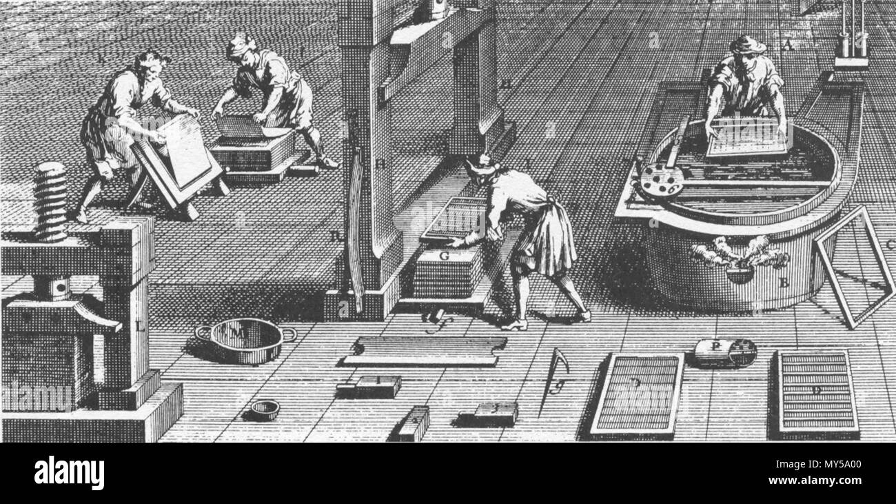164 Encyclopédie la fabbricazione della carta Foto Stock