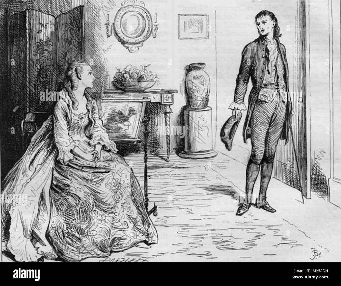 . Inglese: un racconto di due città, Sydney Carton raccontando Lucie Manette della sua devozione a lei, da Fred Barnard. 1870. Fred Barnard (1846-1896) nomi alternativi Frederick Barnard Descrizione illustrator, caricaturista e pittore di genere Data di nascita e morte 16 Maggio 1846 28 Settembre 1896 Luogo di nascita e morte London Wimbledon competente controllo : Q5494534 VIAF: 34344309 ISNI: 0000 0001 0886 0898 ULAN: 500024089 LCCN: nr95006563 NLA: 35252593 WorldCat 511 T2C, Fred Barnard, SydneyCarton e Lucie Manette (I,13) Foto Stock