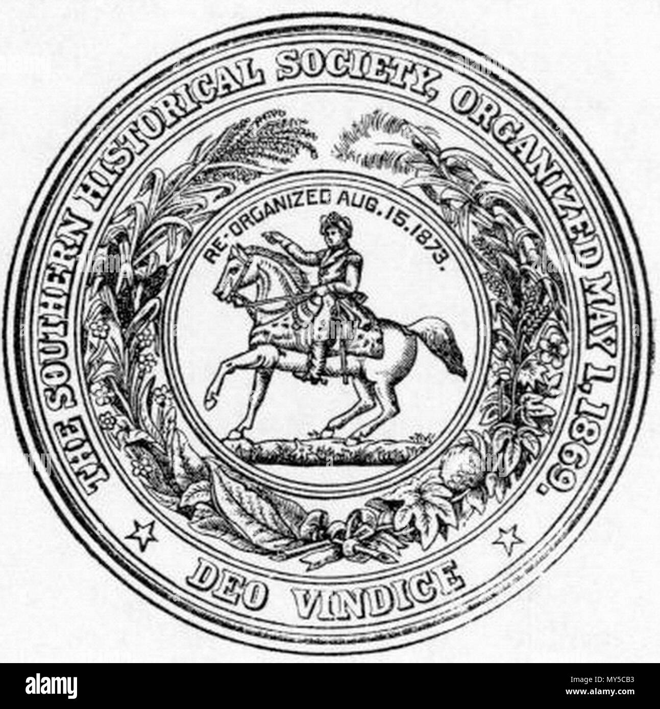 . Inglese: a sud la Società storica del sigillo e del motto creato dopo la Guerra Civile Americana. Il 29 luglio 2011. Non mi ricordo se ho mai conosciuto. Si tratta di vecchie, creato poco dopo la Guerra Civile Americana 496 sud della storica società Foto Stock