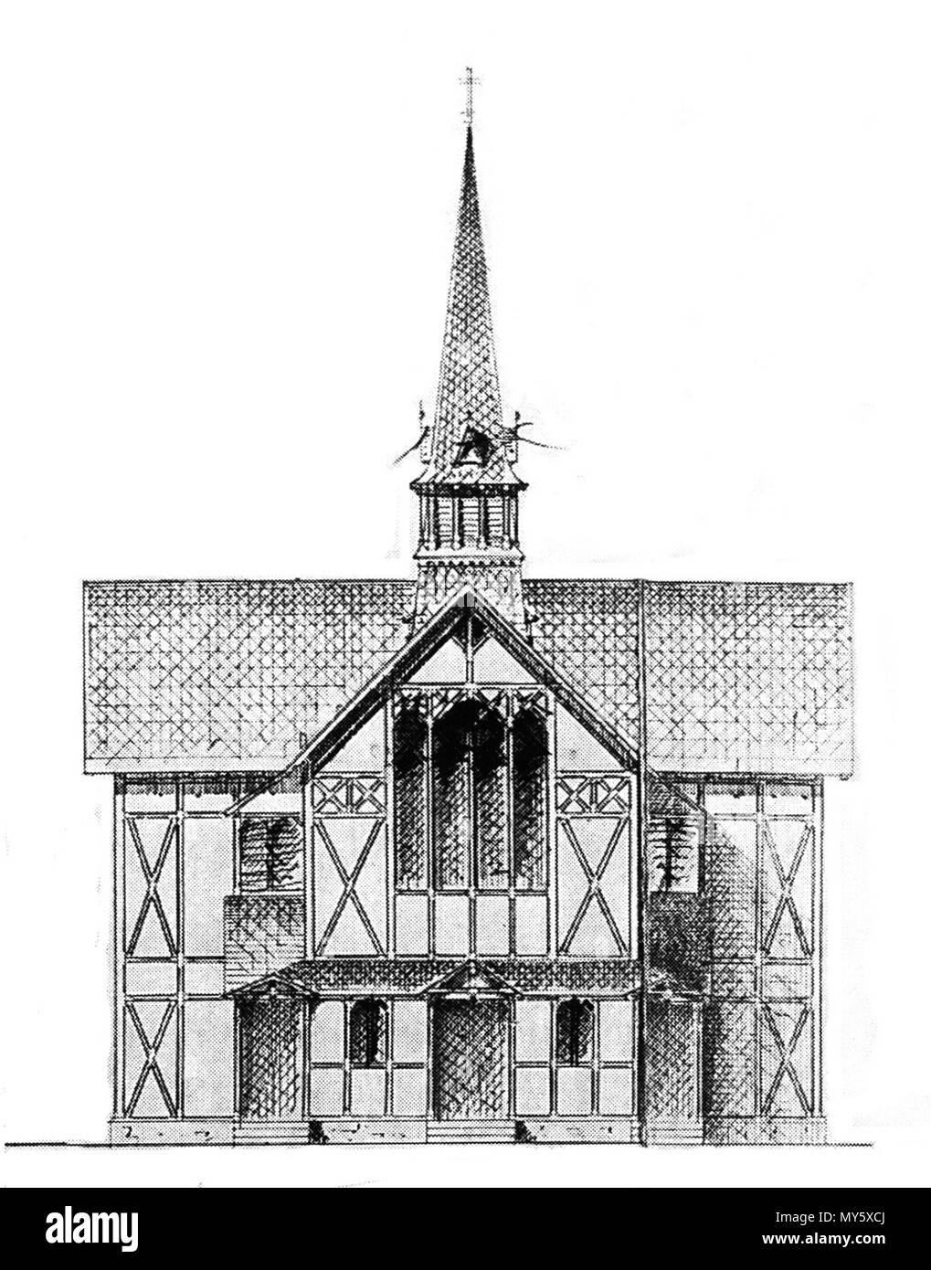 . Inglese: Anger-Crottendorf Interim Chiesa della Trinità a Lipsia, Karl-Krause-Strasse (operazione Design by Paolo Lange), costruito nel 1891, distrutto nel 1943 Deutsch: Interimsbau der Trinitatiskirche Anger-Crottendorf a Lipsia, Karl-Krause-Straße (Ausführungsentwurf von Paolo Lange), erbaut 1891, zerstört 1943 . 1890/1891. Paolo Lange (1850-1932) 258 Interimskirche Anger-Crottendorf Foto Stock