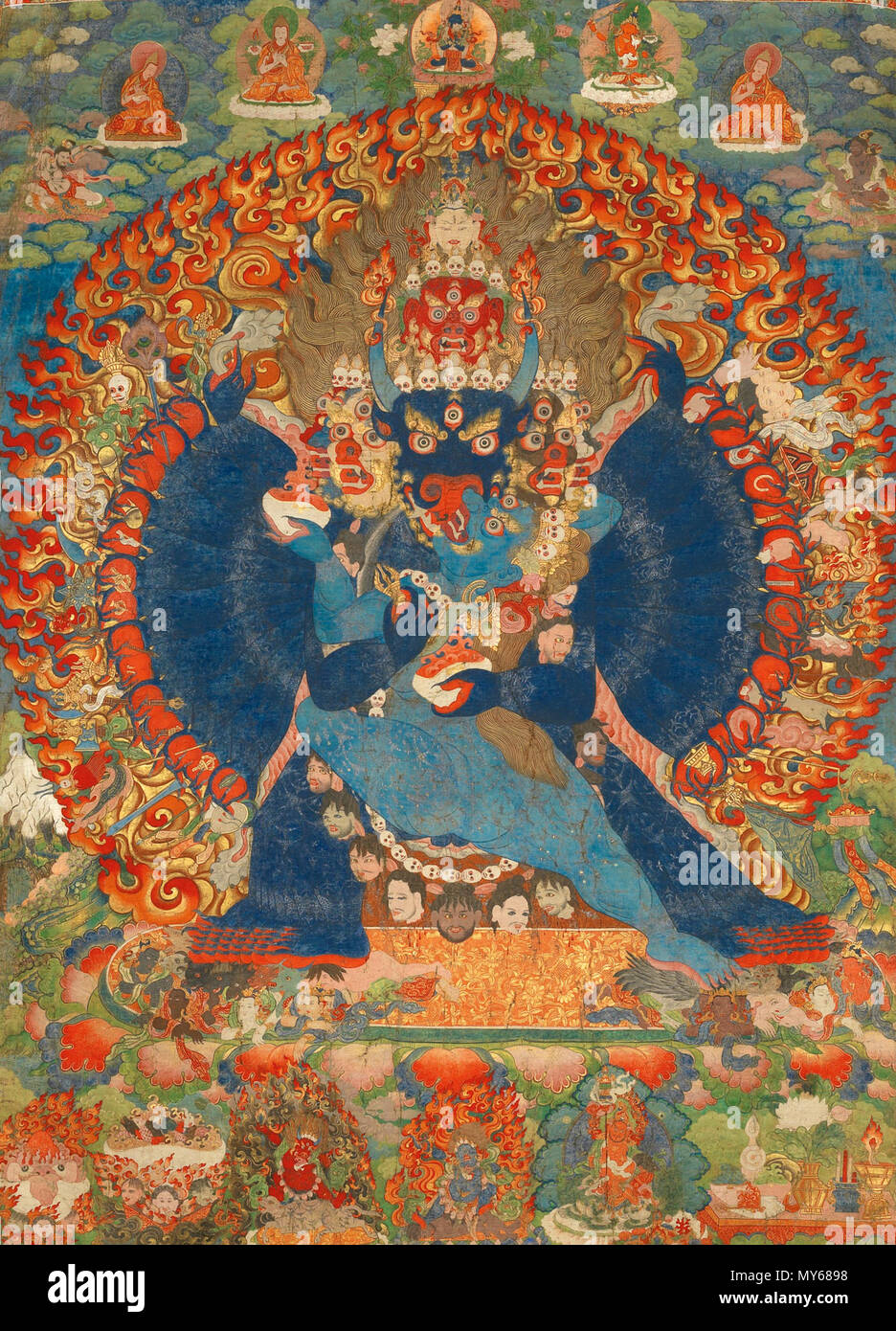 . Inglese: Thangka raffiguranti Vajrabhairava, ca. 1740, Sotheby's . 22 novembre 2012, 10:45:09. 517 anonimi Thangka raffiguranti Vajrabhairava, ca. 1740, Sotheby's Foto Stock