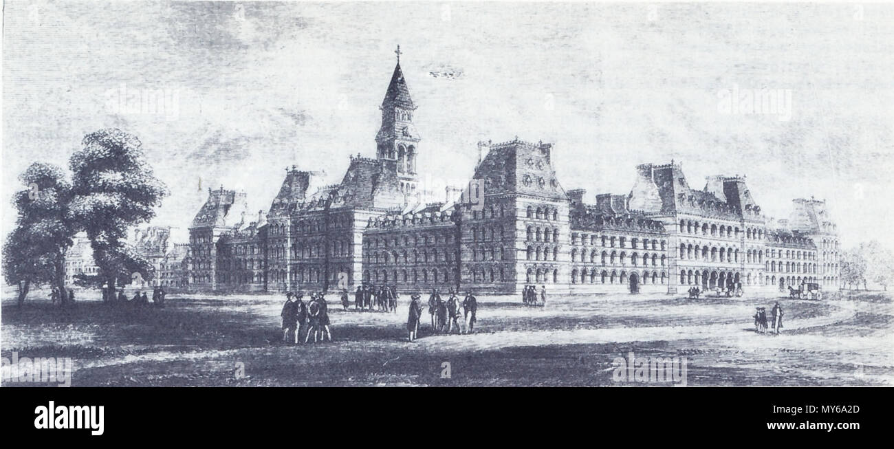 . Inglese: J. J. McCarthy progettato un edificio per l Università cattolica dell Irlanda di cui egli era un professore di architettura. La prima pietra fu posata a questo edificio nel 1862 ma non è mai stata completata. 1863. J. J. McCarthy (1817-1882) 138 Design dell'Università Cattolica di Irlanda da J. J. McCarthy Foto Stock