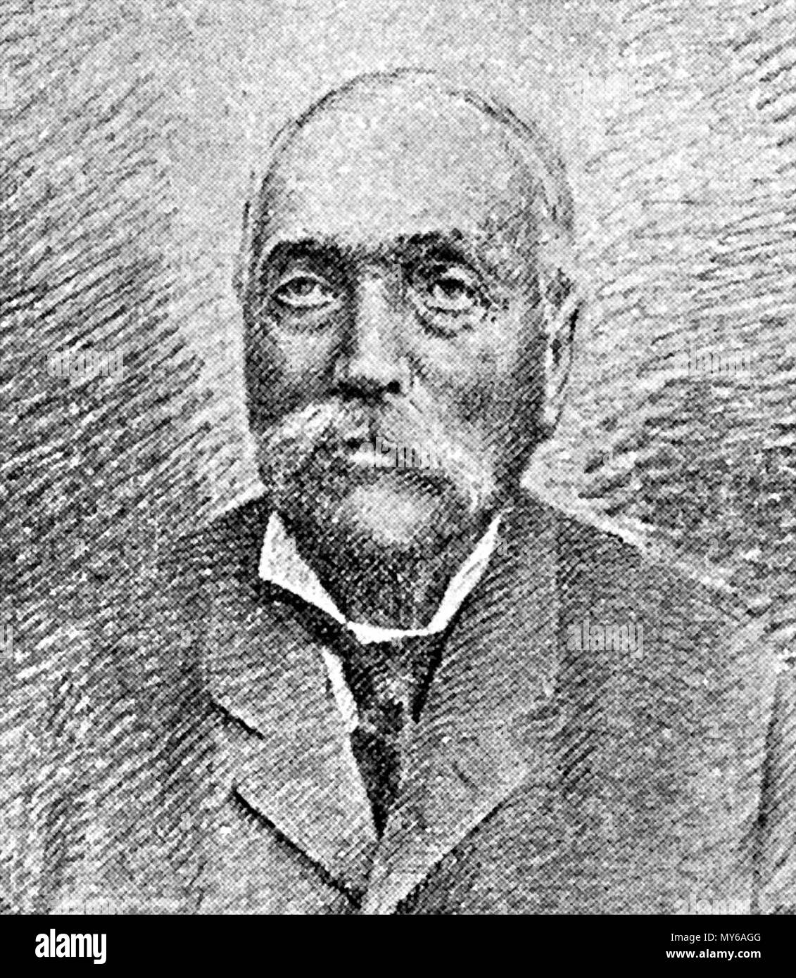. Inglese: un stech realizzato a partire da una fotografia nel 1900 dalla Croce Rossa tedesca chirurgo il Dott. Valentin . Il 2 settembre 2011. Dr W. Valentin 349 Marthinus Wessel Pretorius 1894 Foto Stock