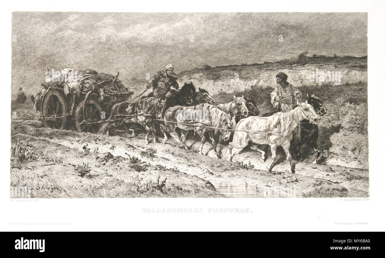 . Wallachisches Fuhrwerk . 1889. Adolf Schreyer (1828-1899), Fritz Krostenwitz (1828-1899) 173 F. Krostewitz - Wallachisches Fuhrwerk Foto Stock